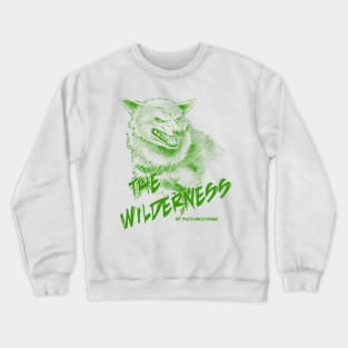 Wolf, The Wilderness- Green Design Crewneck Sweatshirt